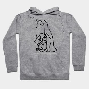 Penguin with Joe Biden 2020 Sign Outline Hoodie